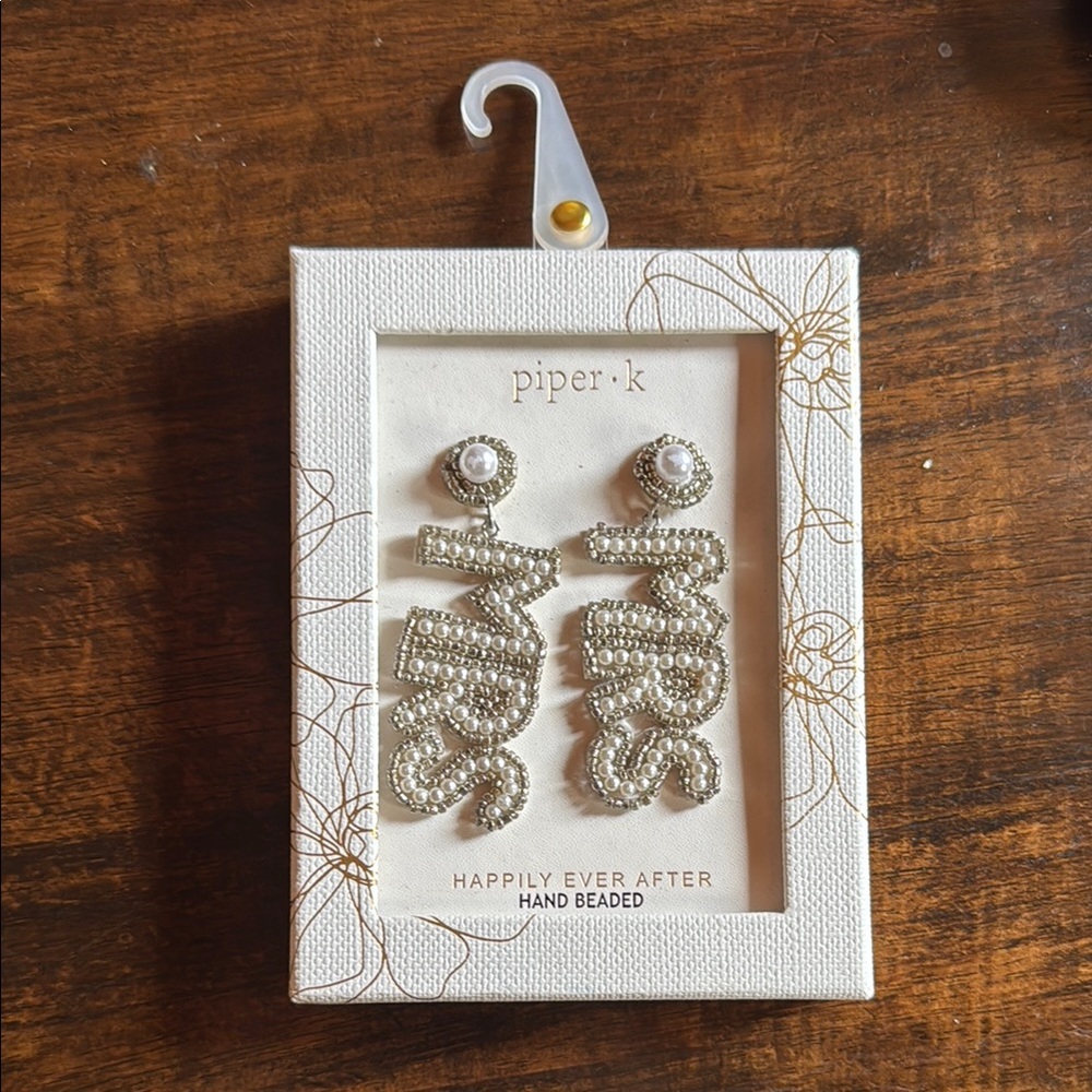 Piper Silver 'Mrs' Earrings